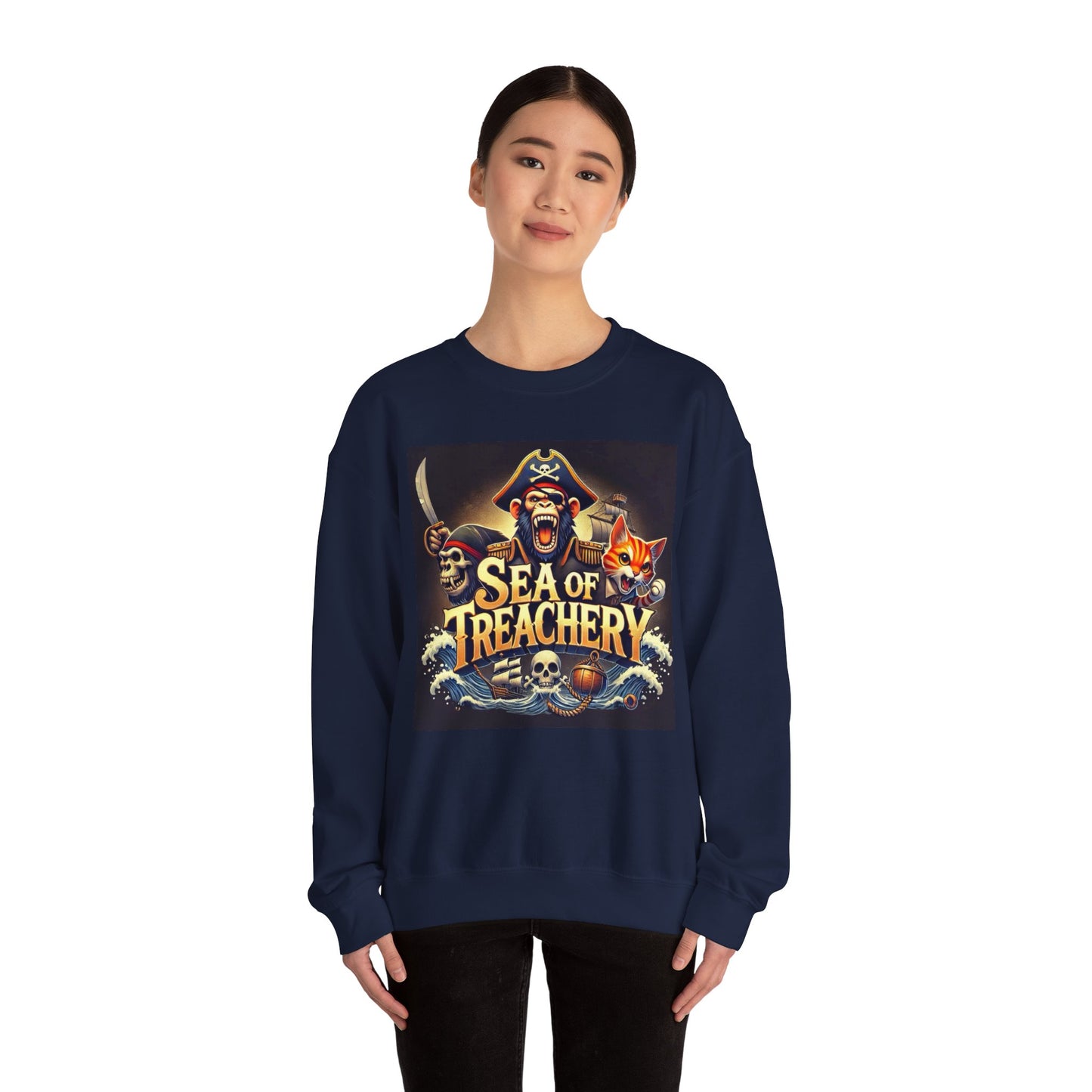 Wylieville After Dark: Sea of Treachery Fun Crewneck Sweatshirt