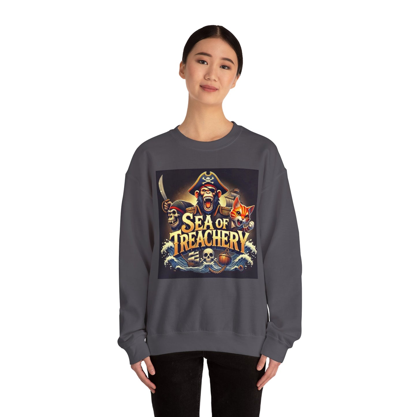 Wylieville After Dark: Sea of Treachery Fun Crewneck Sweatshirt