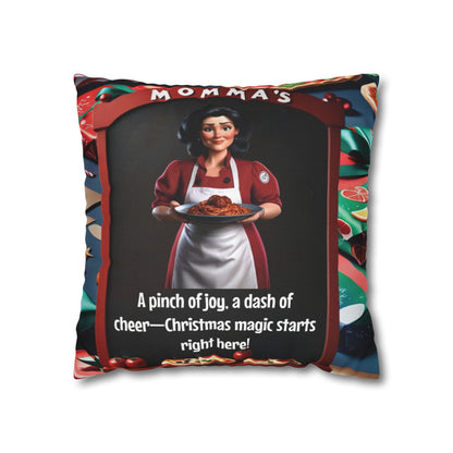 Wylieville: Momma Cannoli's Pinch of Christmas Spun Polyester Square Pillowcase 16