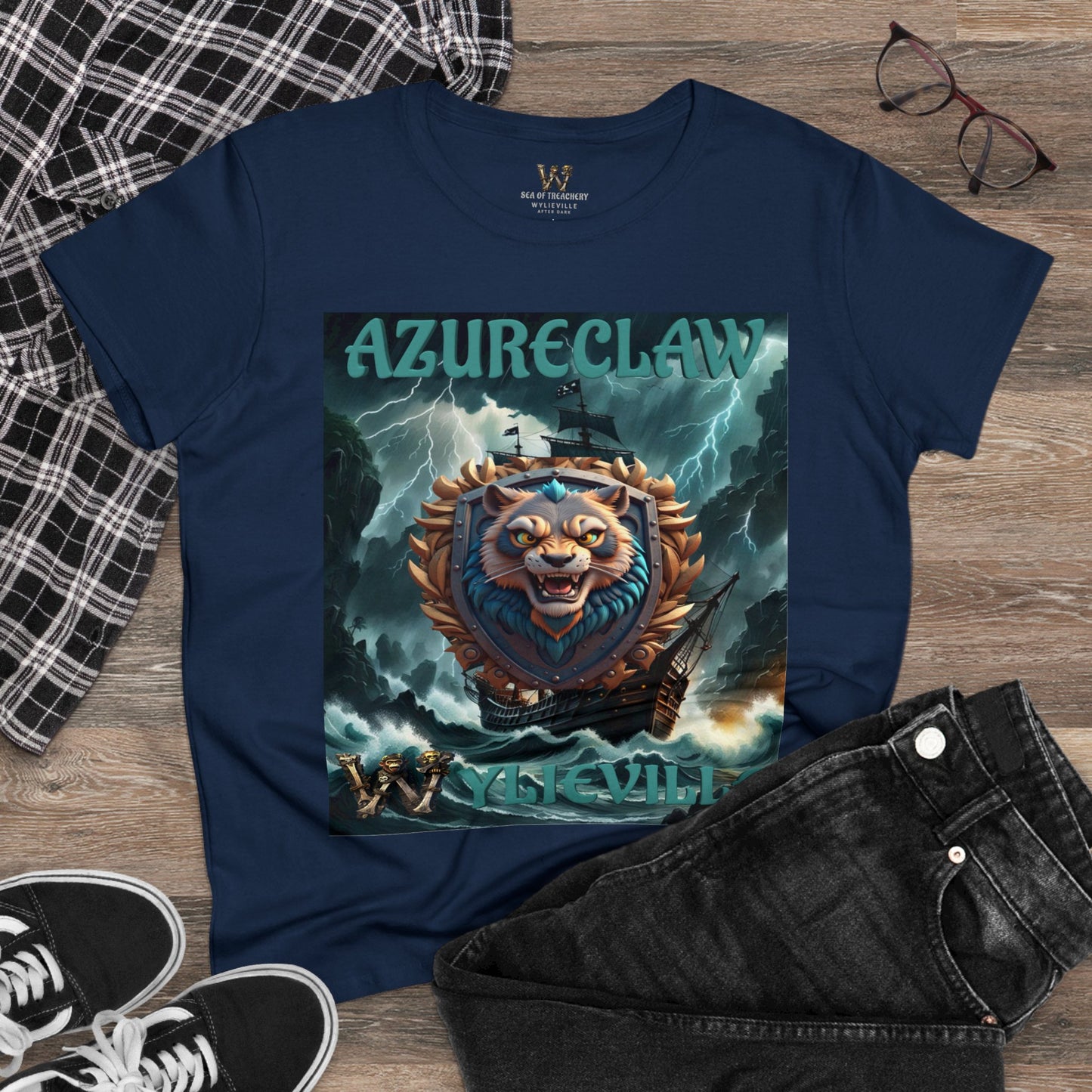 Wylieville After Dark: AzureClaw Cove Midweight Cotton Tee