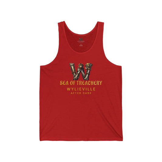 Wylieville After Dark: Sea of Treachery Logo Unisex Jersey Tank