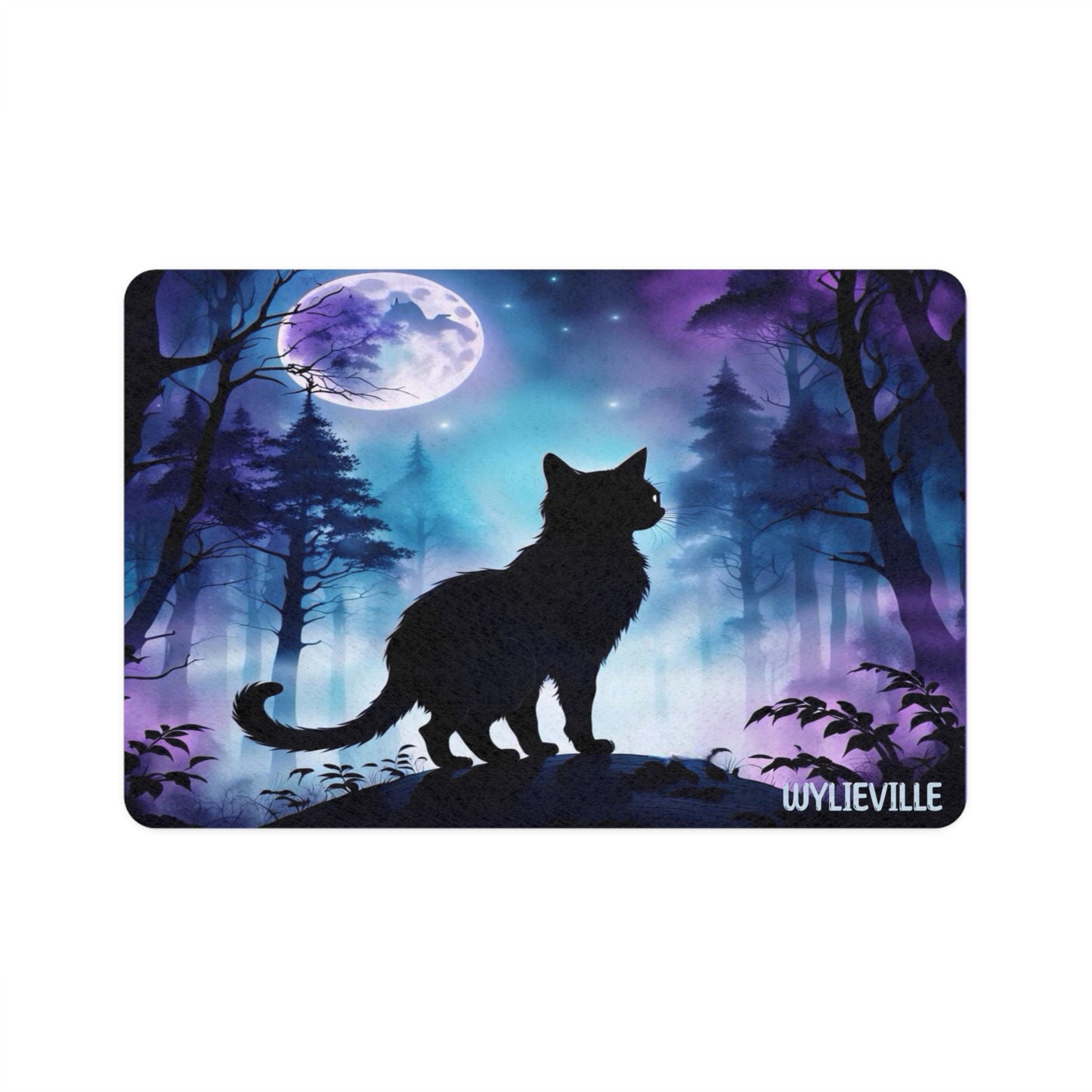 Wylieville: The Silent Huntress Pet Food Mat (12x18)