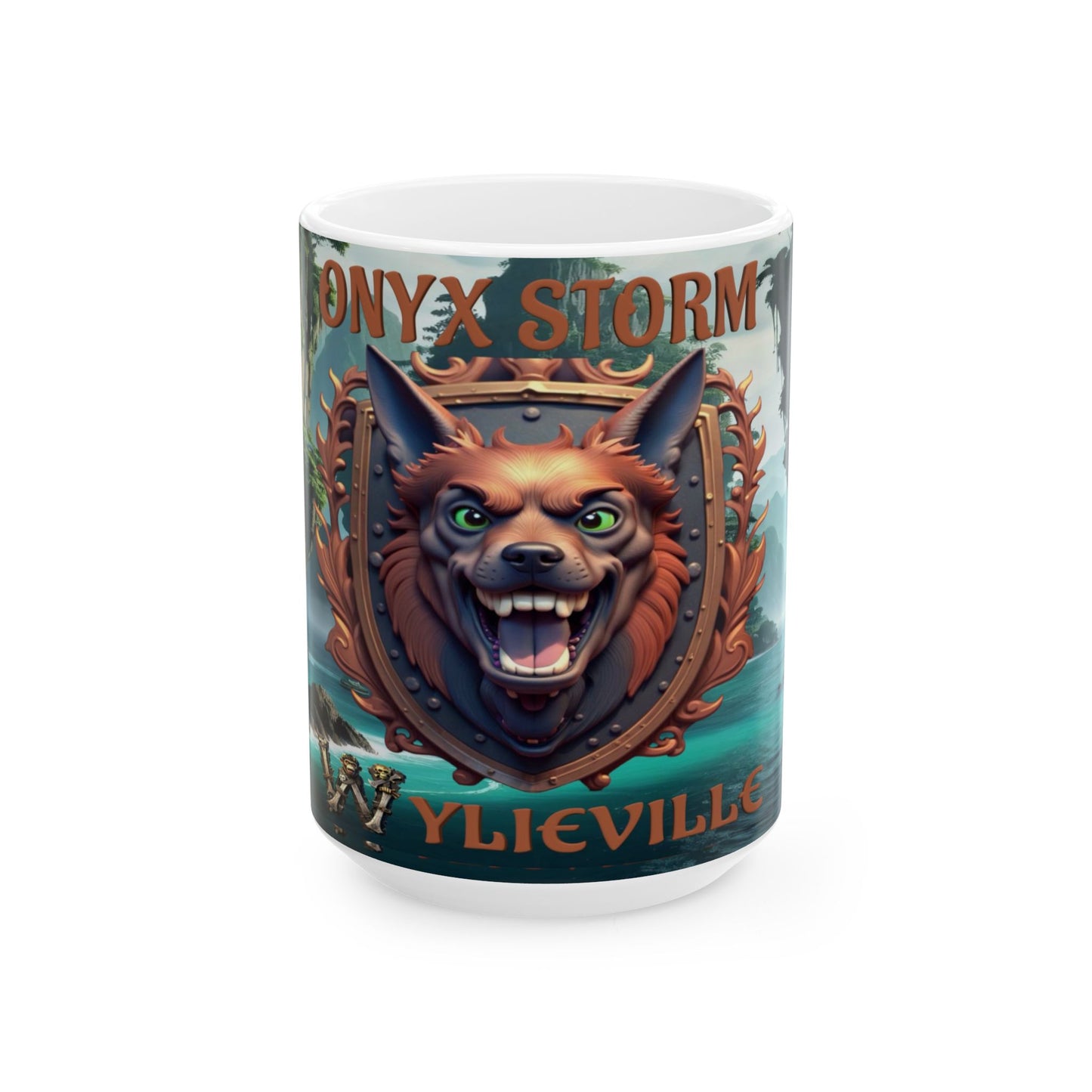 Wylieville After Dark: Onyx Storm Day Cove Ceramic Mug, (15oz)