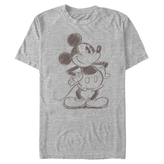 Men's Disney Disney Mickey Mouse and Friends Retro Mickey Mouse Sketch T-Shirt