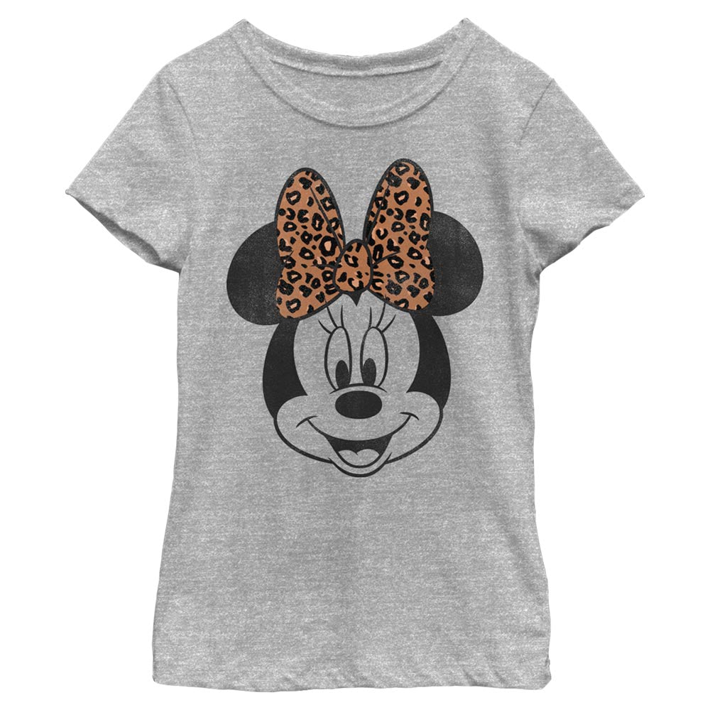 Girl's Disney Minnie Mouse Cheetah Print Bow T-Shirt