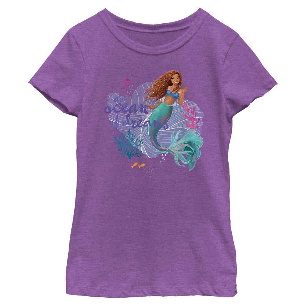 Girl's Disney Ariel an Ocean of Dreams Scene T-Shirt