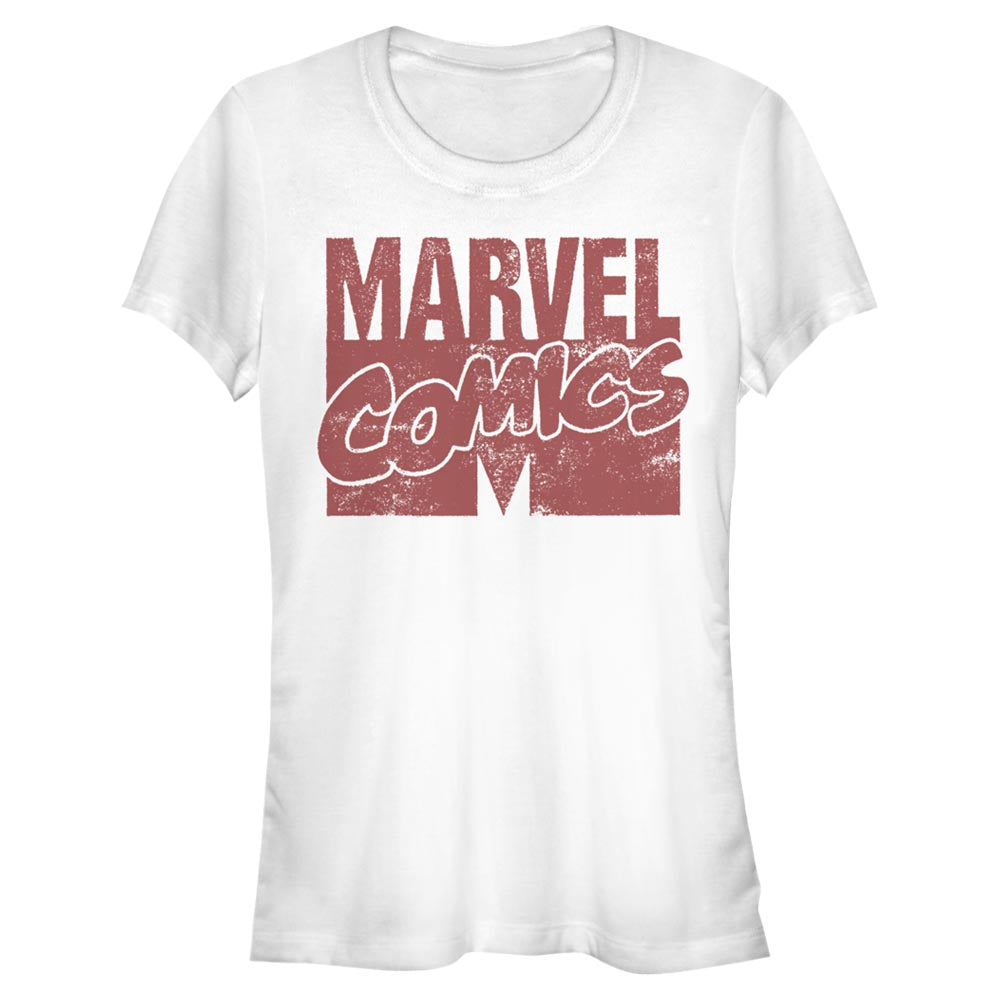 Junior's Marvel LOGO DISTRESSED T-Shirt