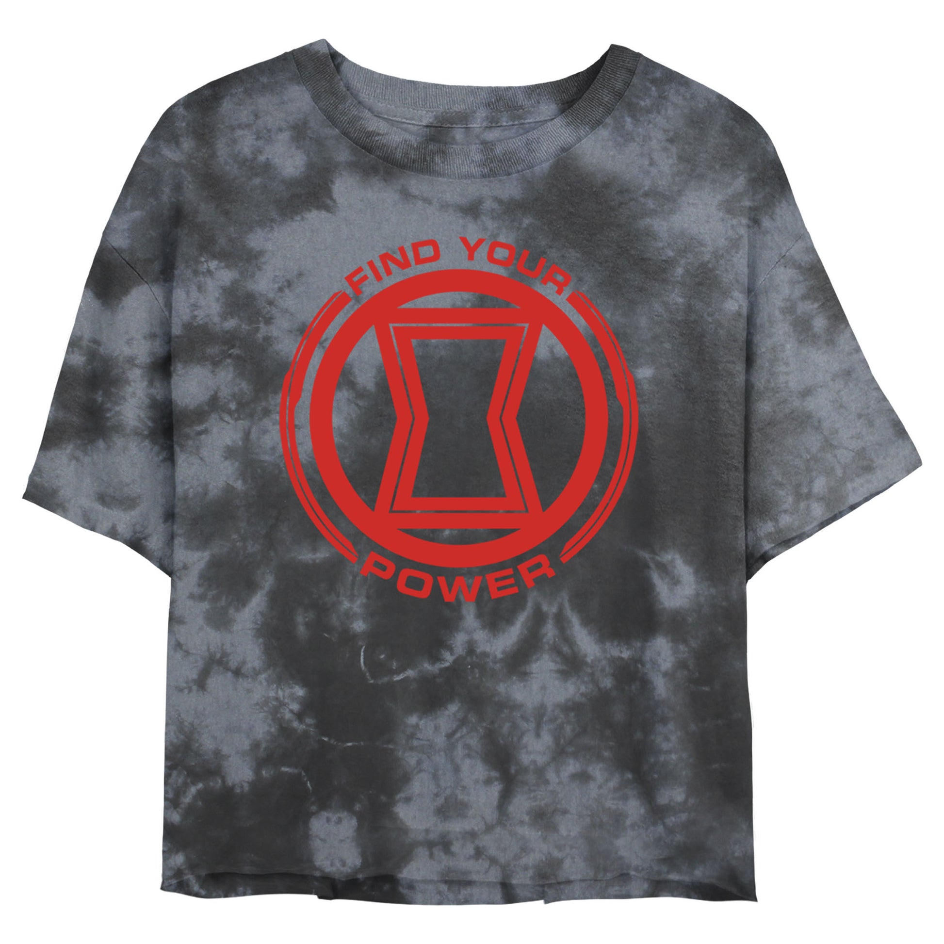 Junior's Marvel Power of Black Widow Bombard Tie-Dye T-Shirt