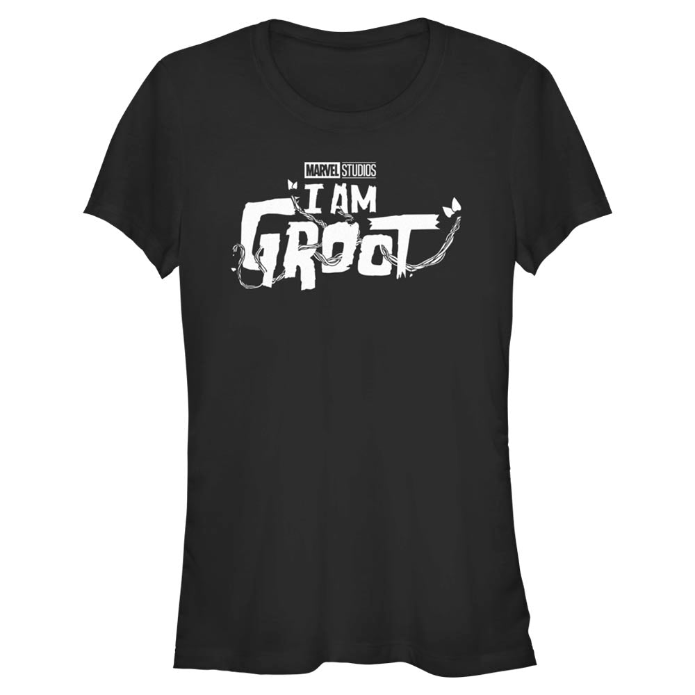 Junior's Marvel Groot White Logo T-Shirt