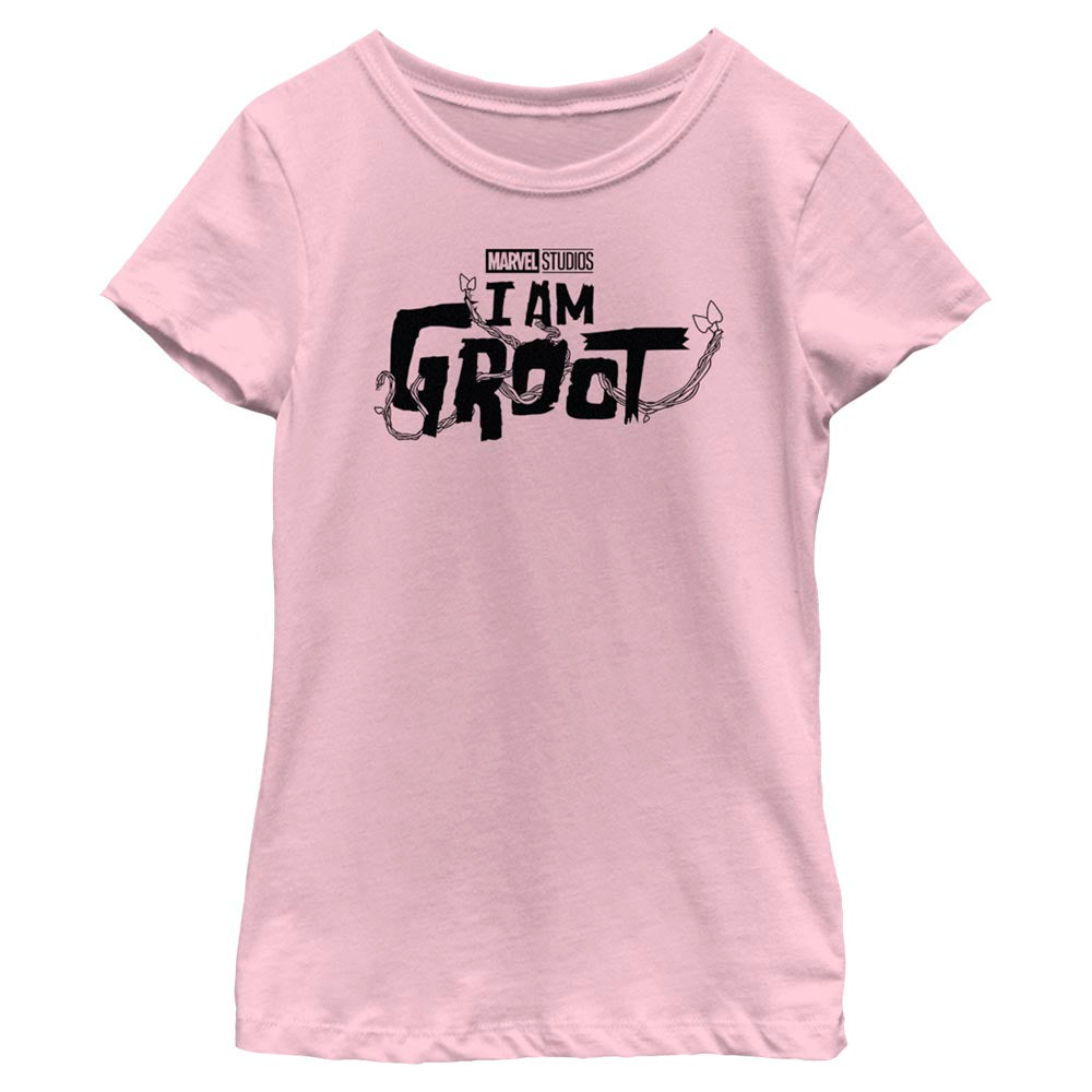 Girl's Marvel Groot Black Logo T-Shirt