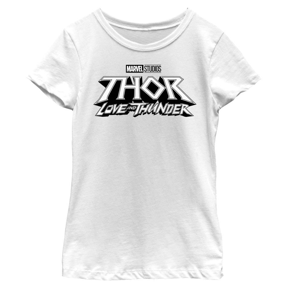 Girl's Marvel White Logo T-Shirt