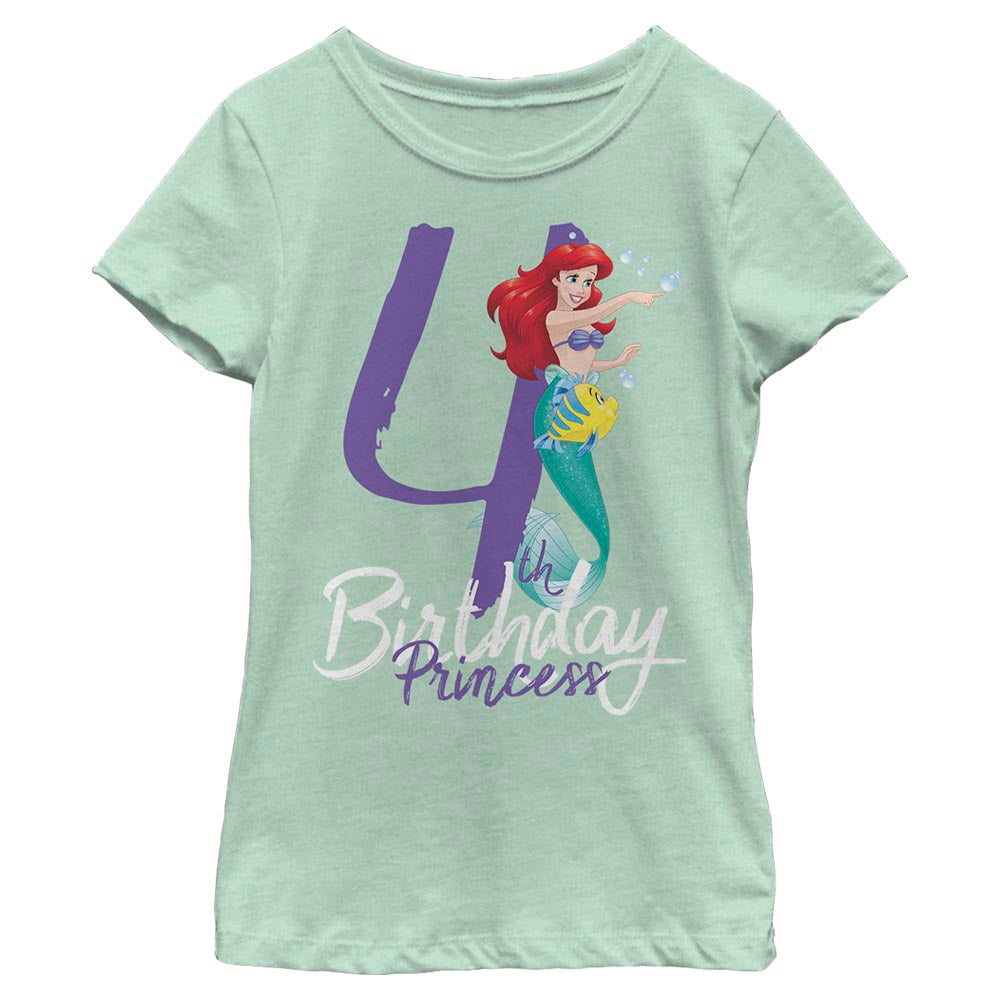 Girl's Disney Birthday Mermaid Four T-Shirt