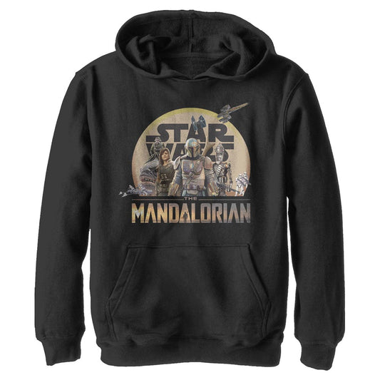 Boy's Star Wars Mandalorian Character Action Pose Lightweight Hoodie